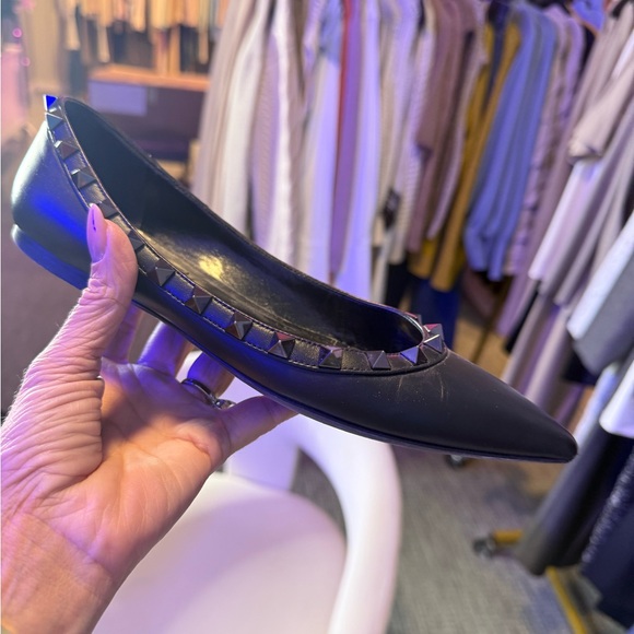 Valentino Black Studded Flats - Picture 3 of 5